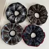 Anel de Toalha com Padrão Estilo College Scrunchie Novo Elástico de Cabelo Coque Rabo de Cavalo Alto Acessório de Cabelo Novo Estilo