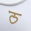 Pulseira Colar Coração Redondo Banhada a Ouro 18K Fivela tipo Ot Fivela de Fechamento Material para Acessórios de Joias Artesanais DIY com Contas