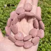 Pedra Vulcânica Colorida Coração de Pêssego Grande Coração Pingente Contas Soltas Semi-Acabado DIY Artesanal Acessórios para Joias com Contas