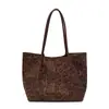 Bolsa Leopardo Personalizada da Moda Grande Capacidade Feminina Casual Retro Tote Simples para Trabalho e Dia a Dia Bolsa de Ombro com Personalidade