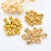 Cuentas de linterna de color oro de 18k con agujero grande, cuentas de grano de melón de 6 mm, accesorios para pulseras de cuerda trenzada hechas a mano para bricolaje, accesorios para joyería