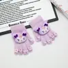 Guantes de Invierno para Niñas Kuromi, Guantes Lindos de Dibujos Animados de Gato, Guantes Engrosados de Cinco Dedos, Guantes Cálidos para Dedos Hello Kitty