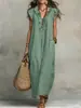 Nuevo Vestido Largo Estilo Europeo y Americano para Sitios Independientes de Aliexpress y Amazon, Primavera/Verano 2026, Mangas Acampanadas, Algodón Bohemio