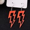 Aretes con Sentido del Diseño Personalidad Exagerada Aretes Acrílicos Huecos de Rayo Aretes Hip Hop de Color Fluorescente Joyería para la Oreja para Mujer
