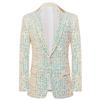 Chaqueta de Traje Cantante Masculino Anfitrión de Banquetes Ropa Formal Actuación en Escenario Coro Pantalones Ajustados Traje con Bloques de Color