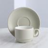 Juego de tazas de café con esmalte de color, taza y platillo de café de cerámica negra, estilo nórdico simple, para oficina y cafetería.