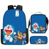 Mochila Doraemon Desenho Animado Anime Estudante do Ensino Fundamental e Médio Mochila Escolar Estampada 4-5-6 Série Pasta Estojo
