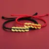 Pulseira de Fio Vermelho Trançado com Moeda de Cobre dos Cinco Imperadores para Boa Sorte no Ano de Nascimento, Pulseira de Casal, Presente Fashion e Versátil, Joia de Amuleto da Sorte
