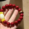 Pulsera de Hilo de Mano con Cuentas Grandes de 12 mm de Alta Calidad, Imitación de Cinabrio, Arena Dorada Púrpura, Diseño de Ámbar