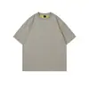 Rh5009 # (260g, 92% Algodón, 8% Spandex) Camiseta de Marca de Moda Bicolor con Hombros Caídos y Mangas Cortas.