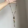 Dulce Arcoíris~Cadena de Clavícula de Amor de Cerámica para Mujer Verano Dopamina Doble Capa Collar Accesorios Versátiles Diarios