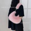 Bolso de Felpa de Nuevo Estilo Transfronterizo para Mujer, Moda Versátil, Diseño de Nicho, Bolso Bandolera de Cadena, Color Sólido, Lujo Ligero, Bolso Esponjoso