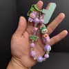 Nueva Cadena para Teléfono Móvil con Cuentas Pintada a Mano Llavero Accesorio de Muñeca Creativo Colgante para Bolso