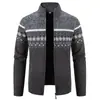Amazon otoño e invierno cárdigan para hombre suéter con cremallera forro polar chaqueta gruesa suéter cuello alto abrigo guapo