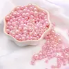3-8mm ABS Furo Reto Pérolas de Imitação Redondas Contas Artesanais DIY Pulseira Colar Materiais para Miçangas Acessórios de Vestuário