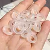 Jade Quartzito Cor Gelo Transparente Anel de Corrida Acessórios Atacado Anel de Segurança de Jade Bun Pulseira DIY Acessórios com Contas