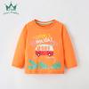 Camiseta Infantil Manga Longa Gola Redonda Menino Algodão Puro Roupa de Baixo Primavera e Outono Roupa Infantil Roupa Infantil Europeia e Americana Top