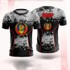 Camiseta Verão 2025 Estilo Quente Emblema Russo Camiseta Masculina Camuflada Roupa Esportiva para Exterior Camiseta Orgulho Manga Curta