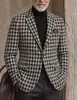 Nueva Chaqueta de Traje a Cuadros de Fila Única con Dos Botones de Comercio Exterior Transfronterizo para Hombre, Parte Superior de Traje Casual Ajustada para Hombre