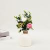 Adornos de Flores Artificiales de Lujo Ligero Decoración de Flores Falsas para Sala de Estar Adornos Florales para Mesa de Comedor Ramo de Gama Alta Adornos de Plantas Florales en Maceta para Porche