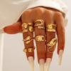 Joyería Yongge Diseño de Moda Anillos Retro Geométrico Exagerado Anillo Abierto con Junta Set