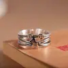 Joyería de Plata de Calidad y Personalidad: Anillo Atrae-Dinero Estilo Vintage de Plata Pura 990, Diseño Abierto Simple, Moderno, Lujo Ligero, Anillo Versátil