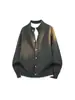 Suéter cárdigan de terciopelo ártico de color sólido con cuello redondo para hombre, otoño, moda de alta gama, moderno, para ir al trabajo, suéter casual de punto