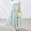Venta Directa de Fábrica Falda Midi Floral para Mujer, Nuevo Estilo Delgado de Verano 2025 Falda con Estampado Pastoral