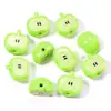 Cuentas de Manzana Acrílicas, Cuentas Sueltas con Agujero Recto, Accesorios para Joyería DIY Hechos a Mano, Cuentas Sueltas de Media Manzana con Agujero Recto