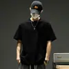 Camiseta de Manga Corta Pesada de 280 g para Hombre, Top Blanco Liso con Forro Polar, Capa Base Térmica Cálida de Manga Media Doble Cara