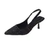 Sandalias de Tacón Alto Estilo Francés para Mujer 2025 Nuevo Verano Estilete Punta Afilada Zapatos Slip-On Venta al por Mayor Dropshipping