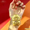 Pingente de Ovelha Flor de Dinheiro em Ouro Puro, Ornamento de Peça de Ouro 999 Puro, Chaveiro do Signo de Carneiro, Decoração para Pendurar no Carro, Presente para Inauguração de Negócios