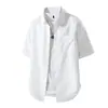 Camisa de Solapa de Nuevo Estilo Verano 2026 para Hombre, Transpirable con Sensación de Hielo, Cómoda, Versátil, Holgada, Talla Grande, Camisa de Manga Corta de Color Sólido para Hombre