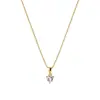Collar Colgante de Acero Inoxidable 316 con Forma de Corazón y Circonita, Cadena para Clavícula de Lujo Ligero de Alta Gama, Acero de Titanio que No se Desvanece