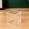 Caixa de Armazenamento Quadrada Plástica Transparente Tampa Céu e Terra Acrílico Joias Cosméticos Display de Mão Caixa de Doces