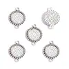 Accesorios de Joyería de Aleación Colgante Doble Piedra Preciosa del Tiempo Base Redonda Colgante para Collar Llavero DIY C137