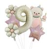 Nuevo Globo de Película de Aluminio de Pastel Mágico de Oso Set Número 32 pulgadas Garra de Oso Fiesta de Cumpleaños Infantil Accesorios para Fotos