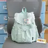 Nova mochila estilo ins de menina estelar para estudantes do ensino fundamental II e médio, com fecho de cordão e acabamento em renda, pequena mochila para o dia a dia