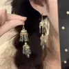 Pendientes Largos con Borlas Bohemios del Mago de Oz, Pendientes Femeninos, Pendientes Retro Verdes de Alta Gama