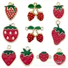 Dibujos Animados Mezclados 30 Estilo Coreano Fresa Cereza Aceite Goteando Aleación Colgantes Estéreo Fruta Roja Accesorios para Joyería DIY