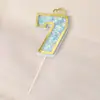 Tarjeta decorativa con lentejuelas huecas para hornear pasteles, arcoíris, cumpleaños, digital, para bebé de un año, fiesta, pastel, tarjeta para vestir