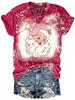 Algodón de Imitación 2024 Nueva Camiseta Navideña para Mujer Camiseta con Impresión Digital 3D para Mujer Holgada Moda Casual de Manga Corta