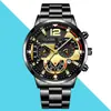 Tendencia de comercio exterior explosión simple casual reloj de pulsera para hombre aleación acero correa calendario reloj manecillas luminosas reloj de cuarzo venta al por mayor