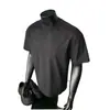 Camiseta de manga corta transpirable y fresca de seda helada con protección solar para hombre, top de malla con retazos de verano para exteriores, juvenil, de media manga
