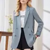 Blazer de Color Sólido para Mujer Transfronterizo, Estilo de Alta Gama con Abertura Trasera, Versátil Blazer de Manga Larga para el Trabajo