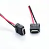Tipo sin agujeros fijos, socket hembra Tipo-C con cables rojo y negro pre-soldados para alimentar dispositivos pequeños