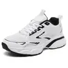 Zapatos de Malla Transpirables para Papá Hombres Suela Gruesa para Aumentar la Altura Zapatos Deportivos Casuales Bloques de Color Blanco y Negro Ligeros Talla Grande 47 Zapatillas para Correr 46