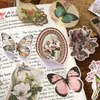 Paquete de Materiales Xinmo: Serie Silueta del Tiempo Vintage Journal de Gran Capacidad con Textura Pegatinas Decorativas, 4 Estilos a Elegir