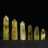 Mineral de piedra cruda de cristal natural, gema, columna de cristal, piedra de cristal, mineral desmagnetizante, fluorita, adornos de cristal amarillo rosa