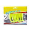Gloss Blast Pesca Isca Luya Bicolor com Cauda T Olho de Peixe 3D Isca Macia Escorregadia Robalo Isca para Pesca Marítima de Água Doce 10 em um Saco